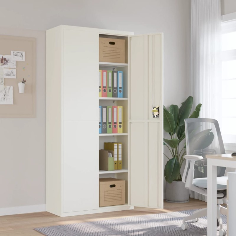 vidaXL Armario archivador de acero blanco 90x40x200 cm