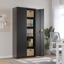 vidaXL Armario archivador de acero negro 90x40x200 cm