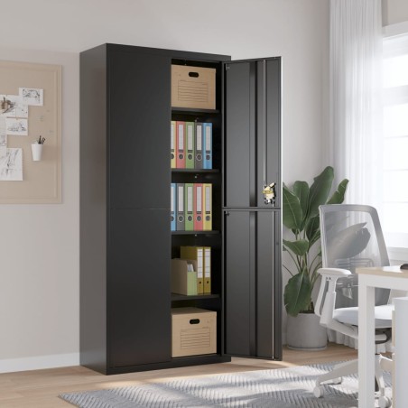 vidaXL Armario archivador de acero negro 90x40x200 cm