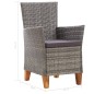vidaXL Set de comedor 5 pzas ratán sintético madera maciza acacia gris