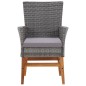 vidaXL Set comedor jardín 9 pzas ratán sintético y madera acacia gris vidaXL Set comedor jardín 9 pzas ratán sintético y madera acacia gris