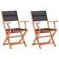 vidaXL Sillas plegables jardín 2 uds madera eucalipto textilene negro vidaXL Sillas plegables jardín 2 uds madera eucalipto textilene negro