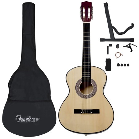 vidaXL Set de guitarra clásica para principiantes 12 piezas 4/4 39"      