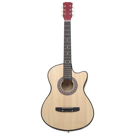 vidaXL Guitarra acústica con cutaway 6 cuerdas madera tilo 38"     