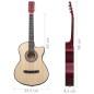 vidaXL Guitarra acústica con cutaway 6 cuerdas madera tilo 38" vidaXL Guitarra acústica con cutaway 6 cuerdas madera tilo 38"