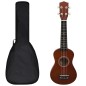 vidaXL Juego de ukelele soprano para niños con funda madera oscura 21" vidaXL Juego de ukelele soprano para niños con funda madera oscura 21"