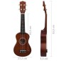 vidaXL Juego de ukelele soprano para niños con funda madera oscura 21" vidaXL Juego de ukelele soprano para niños con funda madera oscura 21"