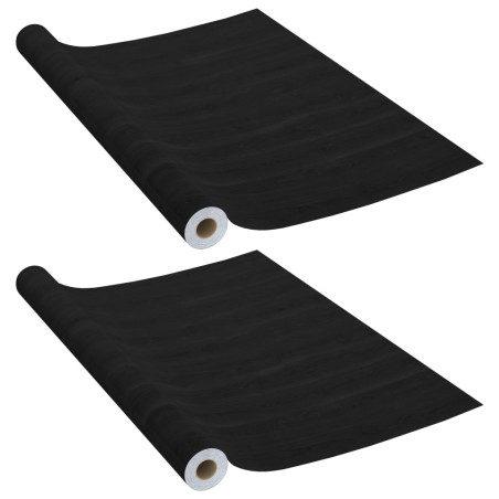 vidaXL Láminas autoadhesivas puertas 2 uds PVC madera oscuro 210x90 cm