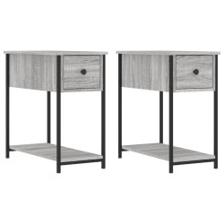 vidaXL Mesitas noche 2 uds madera ingeniería gris Sonoma 30x60x60 cm