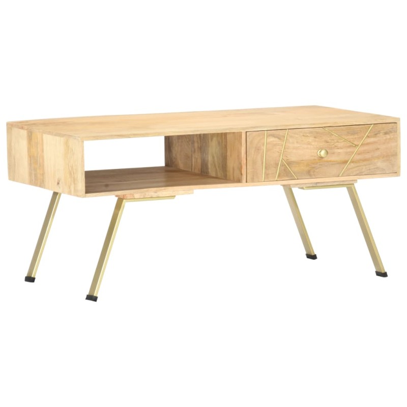 vidaXL Mesa de centro de madera maciza de mango 95x50x42 cm vidaXL Mesa de centro de madera maciza de mango 95x50x42 cm