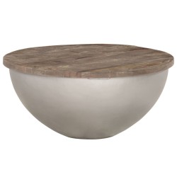 vidaXL Mesa de centro con forma de cuenco madera maciza mango Ø60 cm