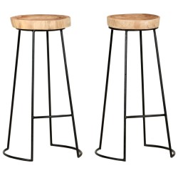 vidaXL Taburetes de cocina 2 unidades madera maciza de acacia