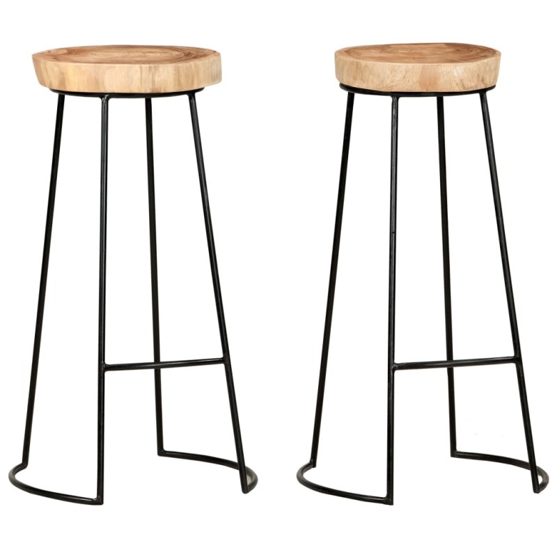 vidaXL Taburetes de cocina 2 unidades madera maciza de acacia vidaXL Taburetes de cocina 2 unidades madera maciza de acacia