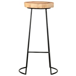 vidaXL Taburetes de cocina 2 unidades madera maciza de acacia