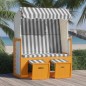 vidaXL Silla playa Strandkorb dosel ratán sintético madera blanco gris vidaXL Silla playa Strandkorb dosel ratán sintético madera blanco gris