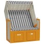 vidaXL Silla playa Strandkorb dosel ratán sintético madera blanco gris vidaXL Silla playa Strandkorb dosel ratán sintético madera blanco gris