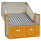 vidaXL Silla playa Strandkorb dosel ratán sintético madera blanco gris vidaXL Silla playa Strandkorb dosel ratán sintético madera blanco gris