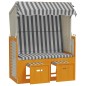 vidaXL Silla playa Strandkorb dosel ratán sintético madera blanco gris vidaXL Silla playa Strandkorb dosel ratán sintético madera blanco gris