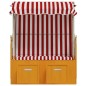 vidaXL Silla playa Strandkorb dosel ratán sintético madera rojo blanco vidaXL Silla playa Strandkorb dosel ratán sintético madera rojo blanco