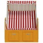 vidaXL Silla playa Strandkorb dosel ratán sintético madera rojo blanco vidaXL Silla playa Strandkorb dosel ratán sintético madera rojo blanco