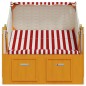 vidaXL Silla playa Strandkorb dosel ratán sintético madera rojo blanco vidaXL Silla playa Strandkorb dosel ratán sintético madera rojo blanco