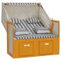 vidaXL Silla Strandkorb con cojines ratán sintético madera blanco gris vidaXL Silla Strandkorb con cojines ratán sintético madera blanco gris