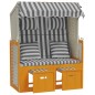 vidaXL Silla Strandkorb con cojines ratán sintético madera blanco gris vidaXL Silla Strandkorb con cojines ratán sintético madera blanco gris