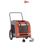 vidaXL Remolque de bicicleta mascotas hierro tela Oxford naranja gris vidaXL Remolque de bicicleta mascotas hierro tela Oxford naranja gris