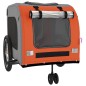 vidaXL Remolque de bicicleta mascotas hierro tela Oxford naranja gris vidaXL Remolque de bicicleta mascotas hierro tela Oxford naranja gris