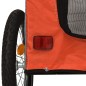 vidaXL Remolque de bicicleta mascotas hierro tela Oxford naranja gris vidaXL Remolque de bicicleta mascotas hierro tela Oxford naranja gris