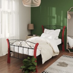 vidaXL Estructura de cama de metal negra 90x200 cm