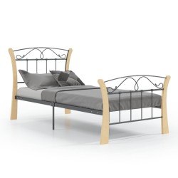 vidaXL Estructura de cama de metal negra 90x200 cm