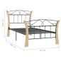 vidaXL Estructura de cama de metal negra 90x200 cm vidaXL Estructura de cama de metal negra 90x200 cm