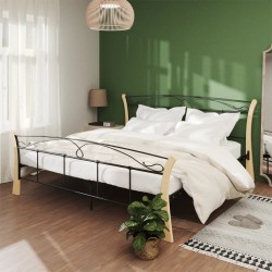 vidaXL Estructura de cama de metal negra 180x200 cm