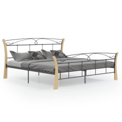 vidaXL Estructura de cama de metal negra 180x200 cm