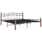 vidaXL Estructura de cama madera maciza roble metal negro 200x200 cm vidaXL Estructura de cama madera maciza roble metal negro 200x200 cm