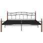 vidaXL Estructura de cama madera maciza roble metal negro 200x200 cm vidaXL Estructura de cama madera maciza roble metal negro 200x200 cm