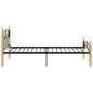 vidaXL Estructura de cama madera maciza roble metal negro 100x200 cm vidaXL Estructura de cama madera maciza roble metal negro 100x200 cm