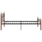 vidaXL Estructura de cama metal y madera maciza de roble 90x200 cm vidaXL Estructura de cama metal y madera maciza de roble 90x200 cm