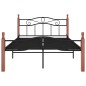 vidaXL Estructura de cama metal y madera maciza de roble 120x200 cm