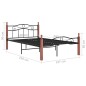 vidaXL Estructura de cama metal y madera maciza de roble 120x200 cm