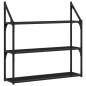 vidaXL Estantería pared 3 niveles madera ingeniería negro 80x21x78,5cm vidaXL Estantería pared 3 niveles madera ingeniería negro 80x21x78,5cm