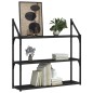 vidaXL Estantería pared 3 niveles madera ingeniería negro 80x21x78,5cm vidaXL Estantería pared 3 niveles madera ingeniería negro 80x21x78,5cm