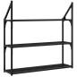 vidaXL Estantería pared 3 niveles madera ingeniería negro 80x21x78,5cm vidaXL Estantería pared 3 niveles madera ingeniería negro 80x21x78,5cm