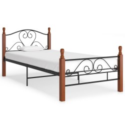 vidaXL Estructura de cama de metal negro 100x200 cm