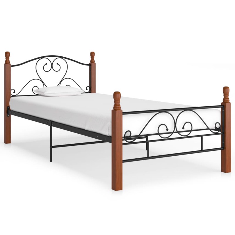 vidaXL Estructura de cama de metal negro 100x200 cm vidaXL Estructura de cama de metal negro 100x200 cm