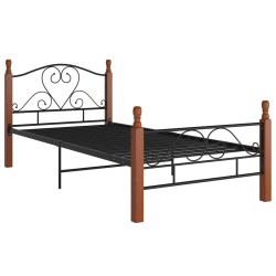 vidaXL Estructura de cama de metal negro 100x200 cm