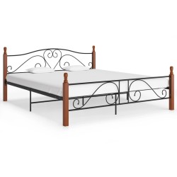 vidaXL Estructura de cama de metal negro 200x200 cm