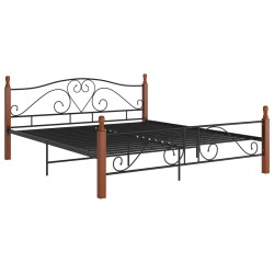 vidaXL Estructura de cama de metal negro 200x200 cm