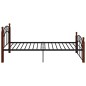 vidaXL Estructura de cama metal y madera maciza de roble 100x200 cm vidaXL Estructura de cama metal y madera maciza de roble 100x200 cm